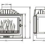 Камінна топка UNIFLAM 700 SELENIC праве скло з шибером