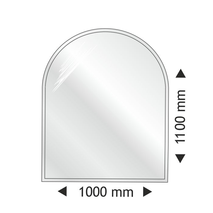 Півкругла скляна основа 1000x1100mm