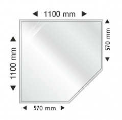 Пятиугольное стеклянное основание с фаской 1100×1100 mm