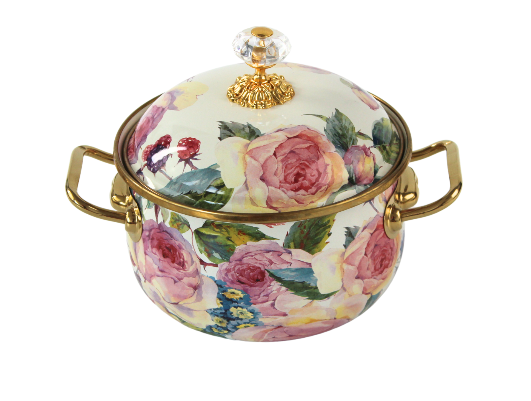 Каструля емальована "PEONY" Elmani з кришкою, 2,1 л, 16 см