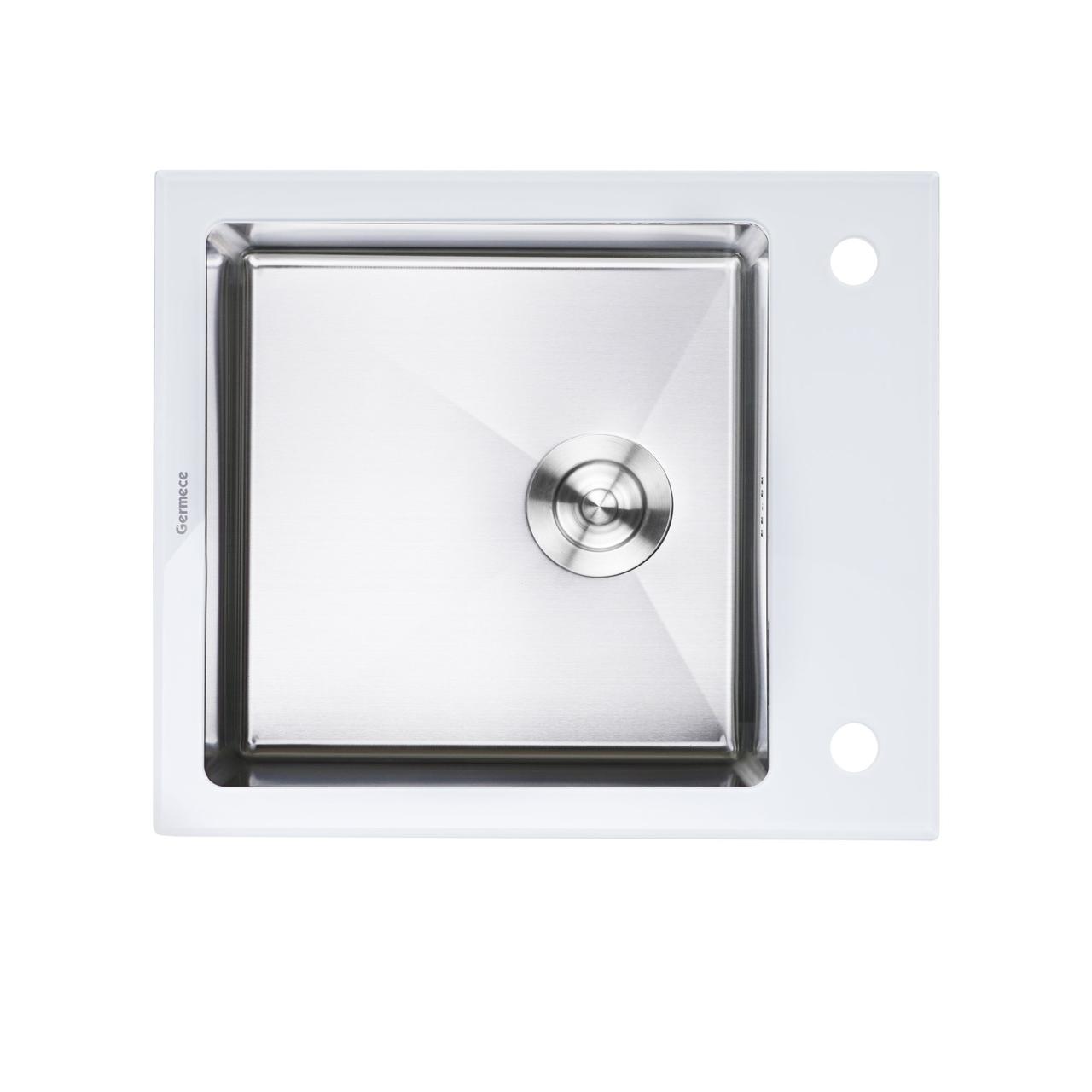 Кухонная мойка  Handmade WHITE GLASS 600х510х200