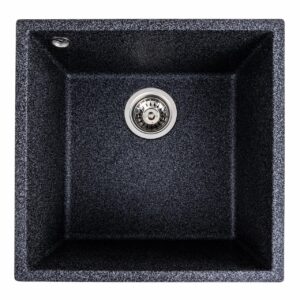 Гранітна мийка для кухні Platinum 4040 RUBA матовий Графіт