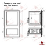 Дверцята чавунні пічні Aventa 295х500 мм