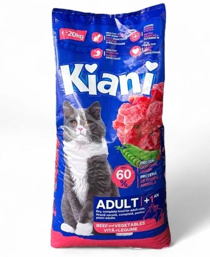 Сухий корм для котів Kiani 20кг яловичина для набору ваги