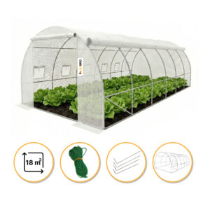 Садова теплиця парник LEOBRO Garden 18м2 White MultiDoor (LB-G114-WHT)