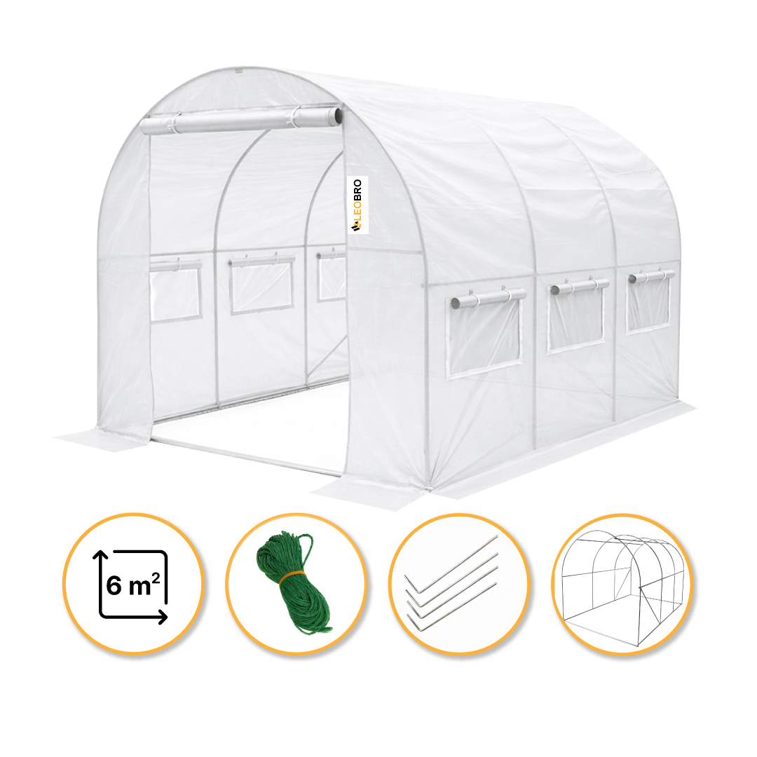Садова теплиця парник LEOBRO Garden 6м2 White (LB-G101-WHT)