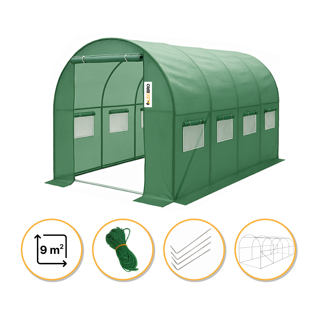 Садова теплиця парник LEOBRO Garden 9м2 Green (LB-G102-GRN)