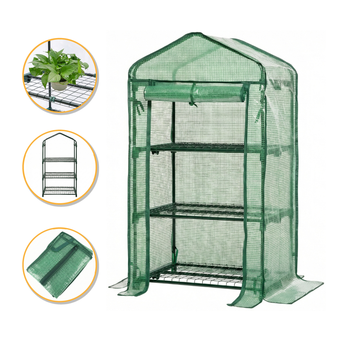 Стелаж-теплиця LEOBRO 125х69х49 см на 3 полиці Green (LB-G116)
