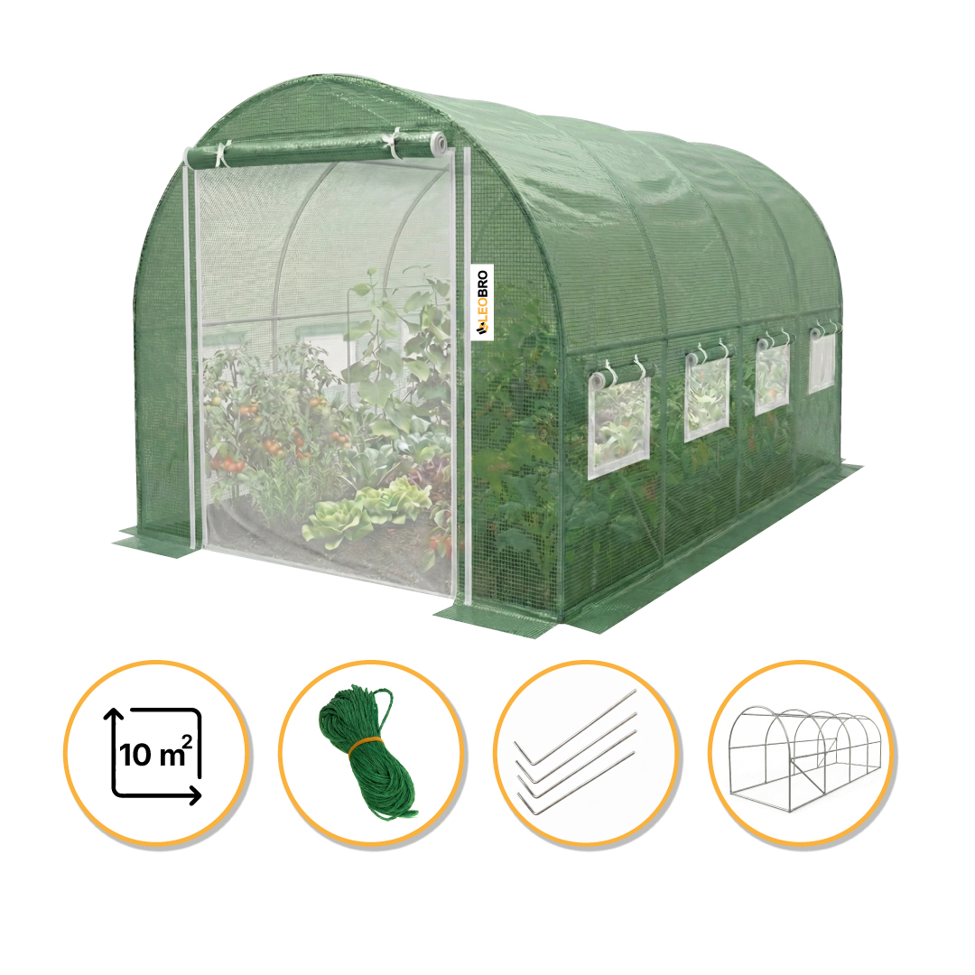 Садова теплиця парник LEOBRO Garden 10м2 Green Mosquito Door (LB-G109-GRN)