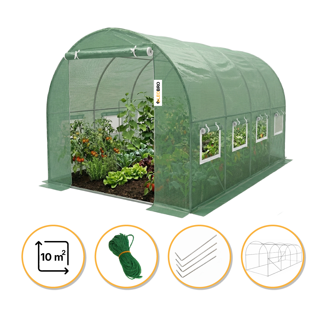 Садова теплиця парник LEOBRO Garden 10м² Green (LB-G103-GRN)