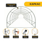Посилена садова теплиця парник LEOBRO Garden 30м2 Green Mosquito Door (LB-G127-GRN)