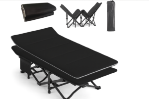 Туристична похідна розкладачка з Mesh-матрацом LEOBRO Black (LB-CC-L1-BLK)
