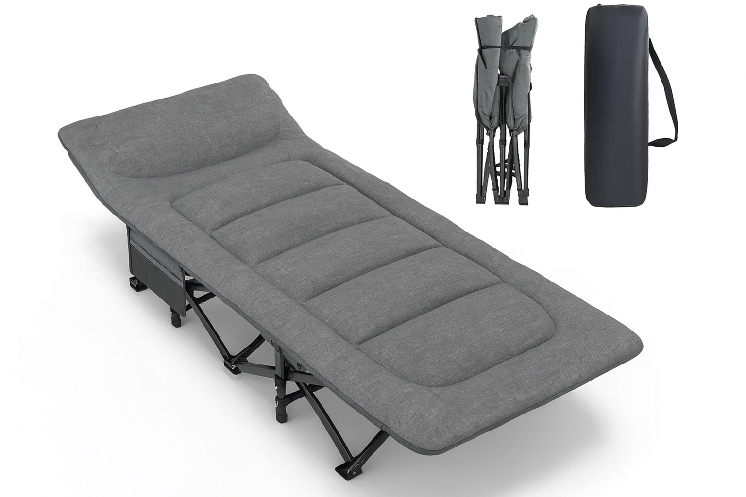 Туристична похідна розкладачка з вбудованим матрацом LEOBRO Grey (LB-CC-K1-GRY)