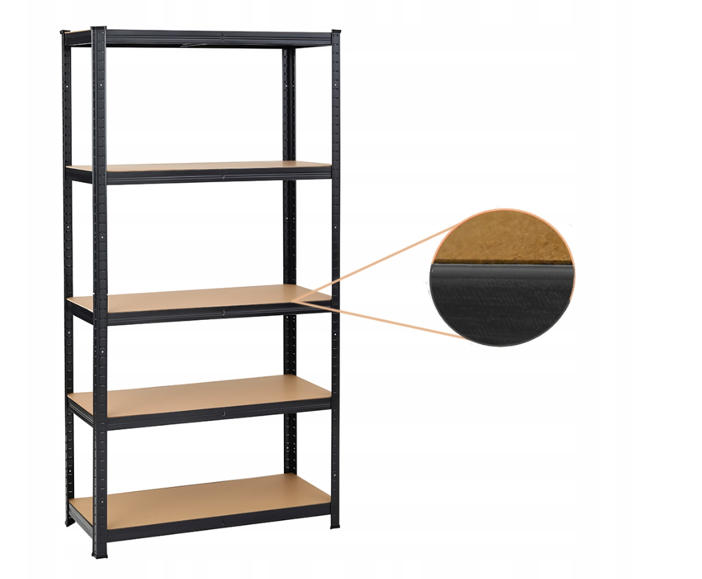 Стеллаж LEOBRO Premium Black 180 х 90 х 40 см, 175кг/полка, 5 полок (LB-R115)