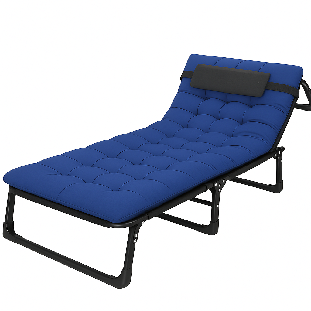 Раскладная кровать (раскладушка) с матрасом и подушкой LEOBRO Blue (LB-FB-A1-BLU)