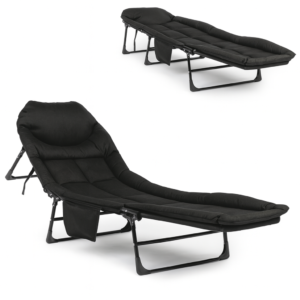 Розкладне ліжко (розкладачка) з вбудованим матрацом LEOBRO Black (LB-FB-M1-BLK)