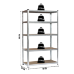 Стеллаж LEOBRO Premium 180 х 90 х 40 см, 175кг/полка, 5 полок (LB-R104)