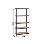 Стеллаж LEOBRO Premium Black 150 х 70 х 30 см, 175кг/полка, 5 полок (LB-R113)