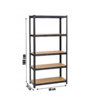 Стеллаж LEOBRO Premium Black 180 х 90 х 30 см, 175кг/полка, 5 полок (LB-R114)