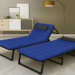 Раскладная кровать (раскладушка) с матрасом и подушкой LEOBRO Blue (LB-FB-A1-BLU)