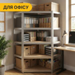 Стеллаж угловой LEOBRO Premium 180 х 90 х 40 см, 175кг/полка, 5 полок (LB-R123)