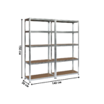 Набор из двух стеллажей LEOBRO Premium 150 х 140 х 30 см, 150кг/полка, 5 полок (LB-R110Х2)