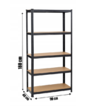 Стеллаж LEOBRO Premium Black 180 х 90 х 40 см, 175кг/полка, 5 полок (LB-R115)