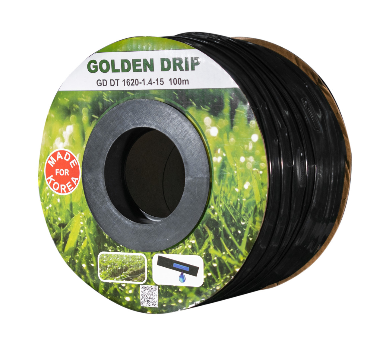 Лента капельная 8 mil шаг 20 см бухта 100 метров эмитерная GOLDEN DRIP