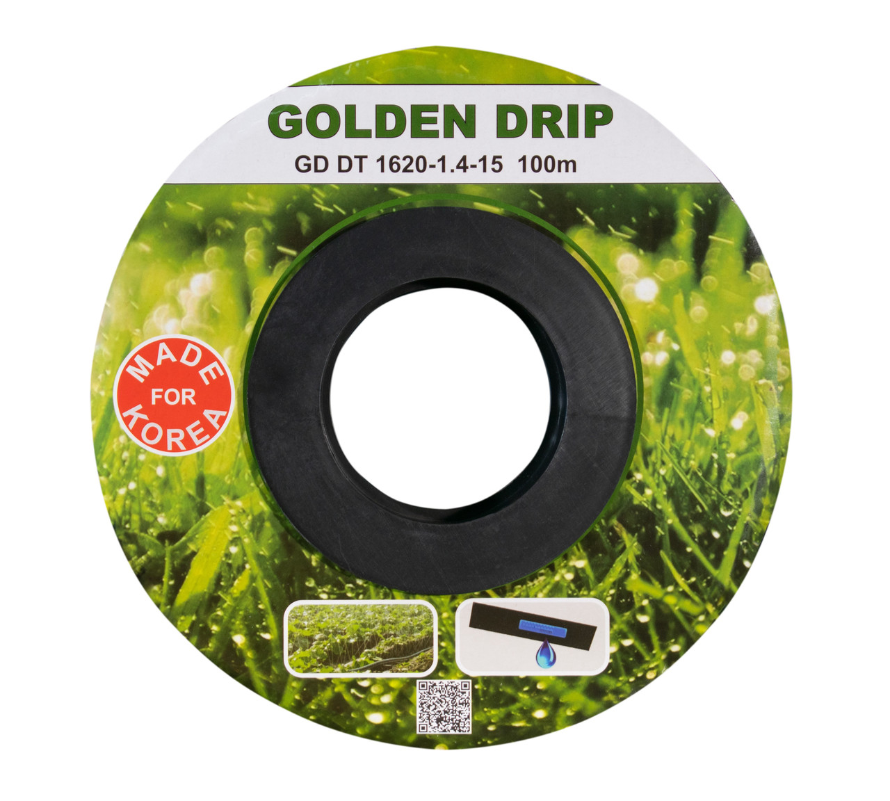 Капельная лента 8 mil шаг 15см бухта 100 метров эмитерная GOLDEN DRIP